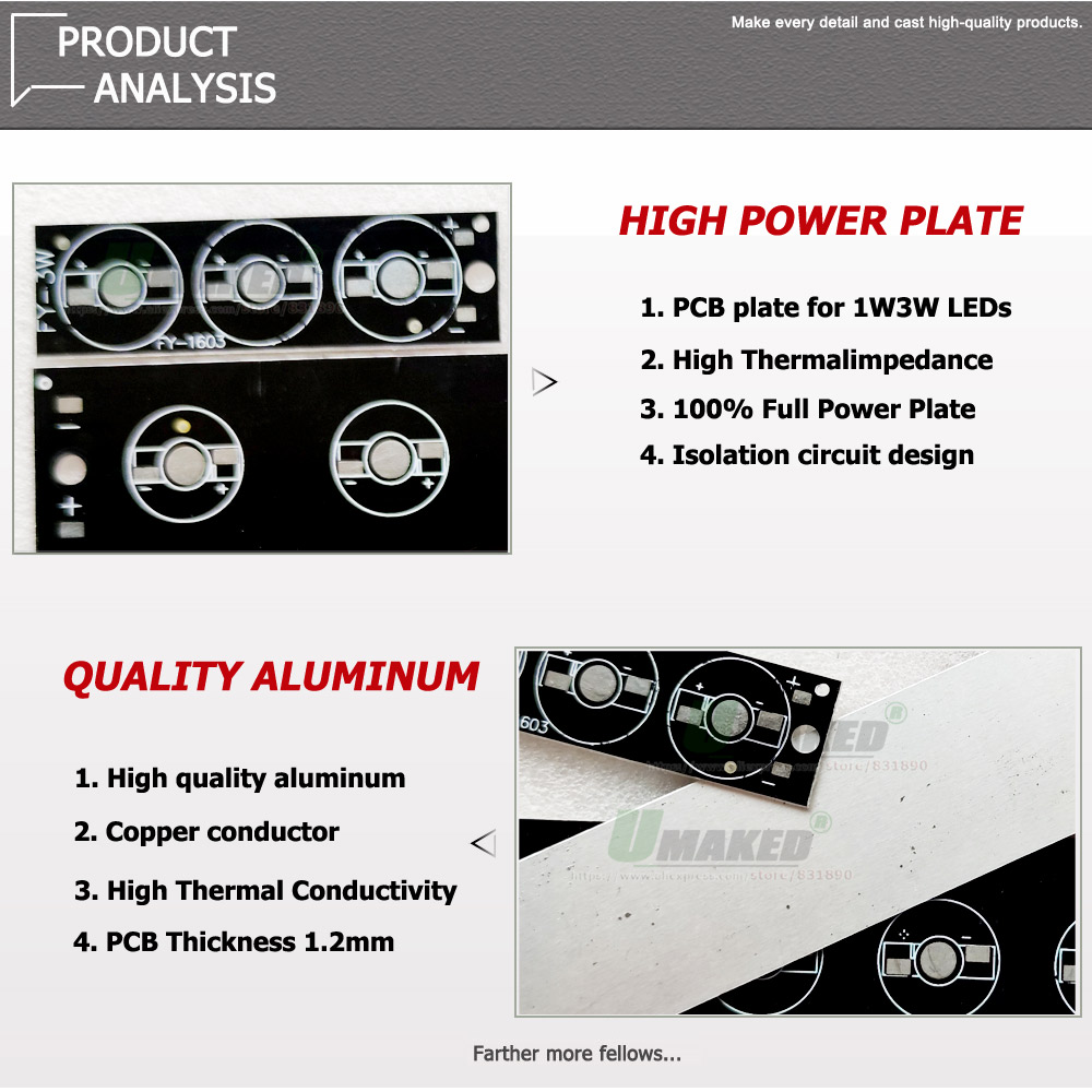 10Pc LED PCB High Power Alumin - Flood Tray Table ulasan dan harga