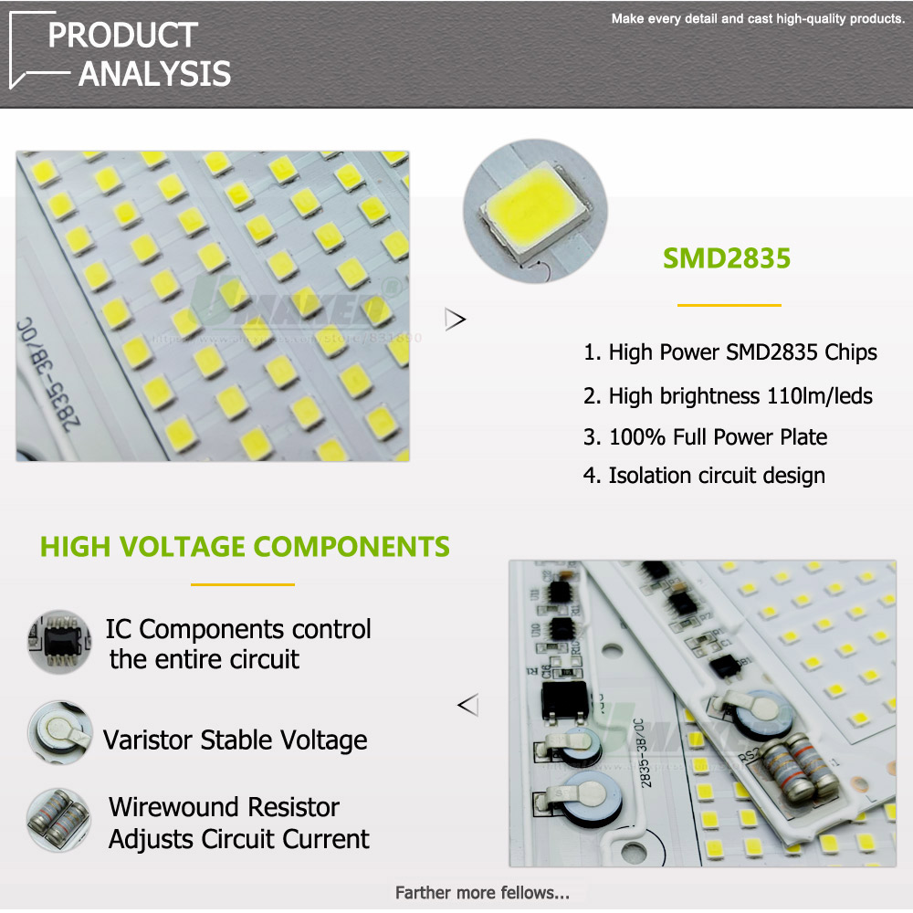 AC220V IC Drive LED PCB Floodl - Flood Tray Table ulasan dan harga