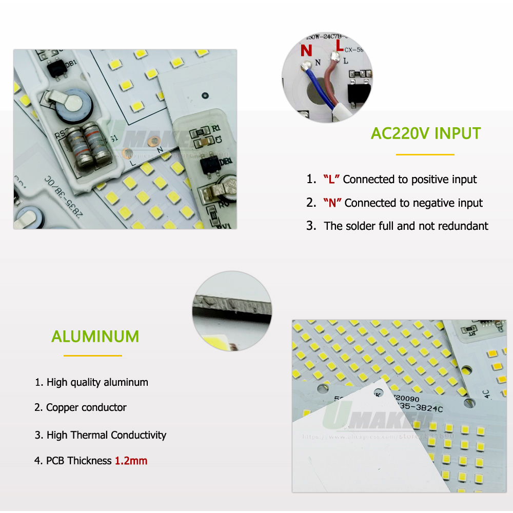 AC220V IC Drive LED PCB Floodl - Flood Tray Table ulasan dan harga