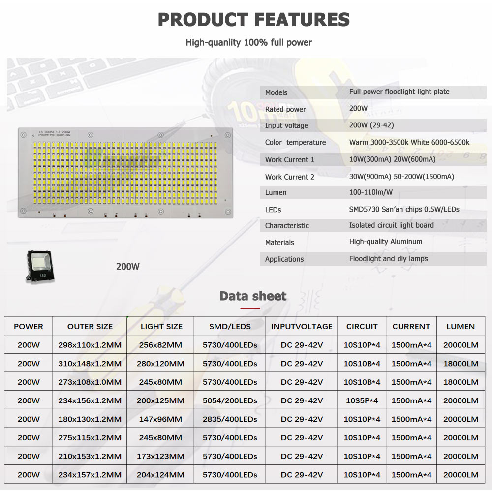 Full Power 200W Floodlight Pla - Flood Tray Table ulasan dan harga