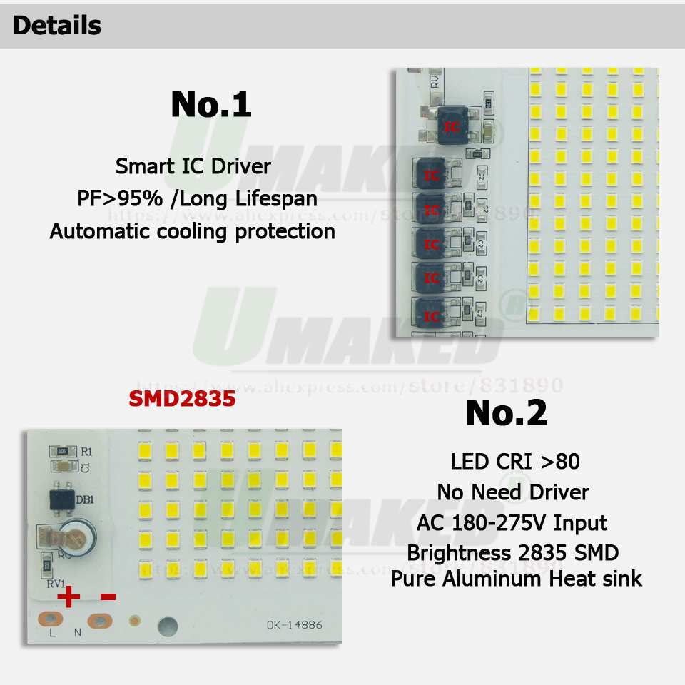 AC220V LED PCB 20W 30W 50W 100 - Flood Tray Table ulasan dan harga