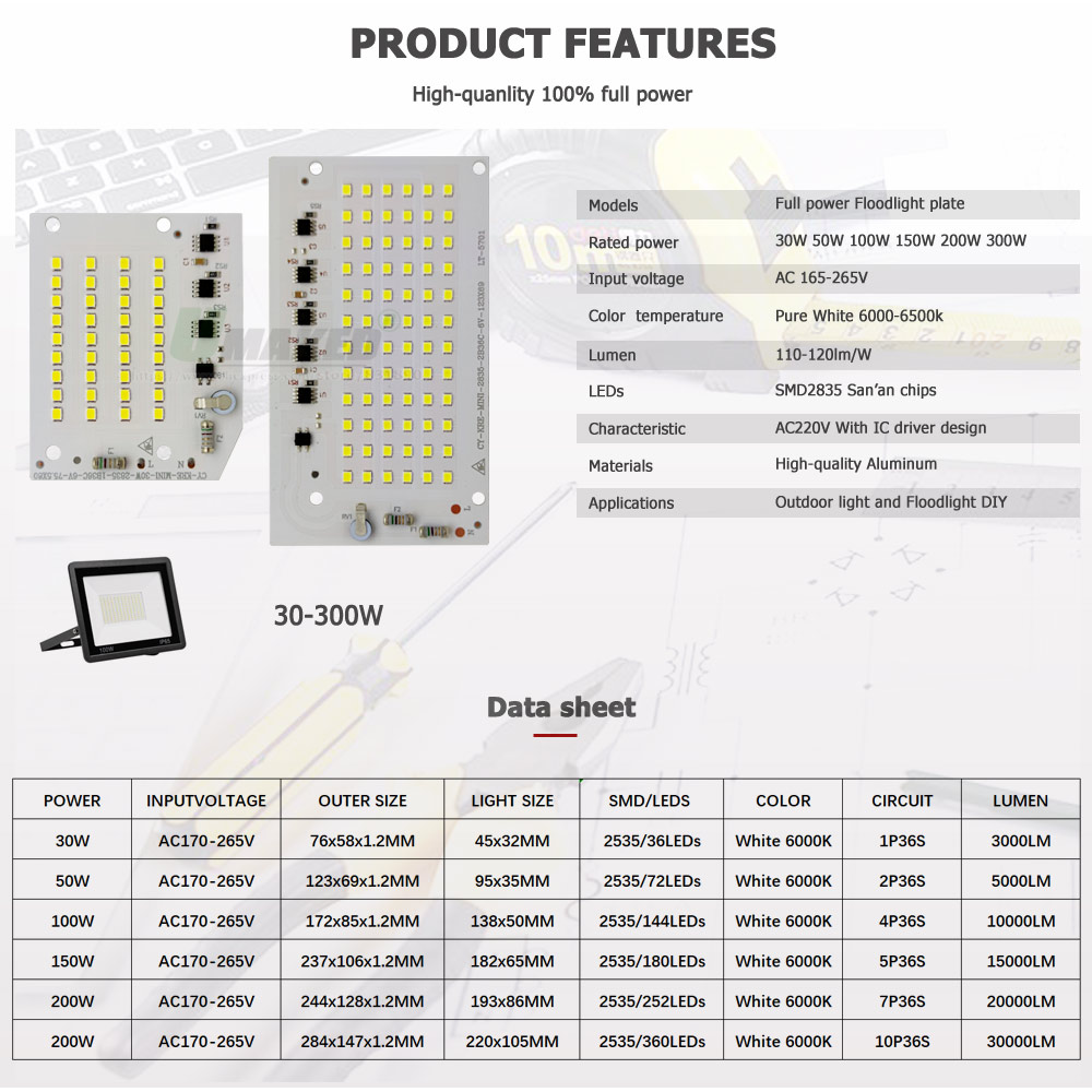 Floodlight Repair LED PCB Plat - Flood Tray Table ulasan dan harga
